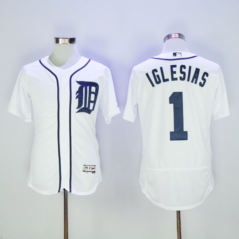 Men Detroit Tigers #1 Iglesias White MLB Jerseys->detroit tigers->MLB Jersey
